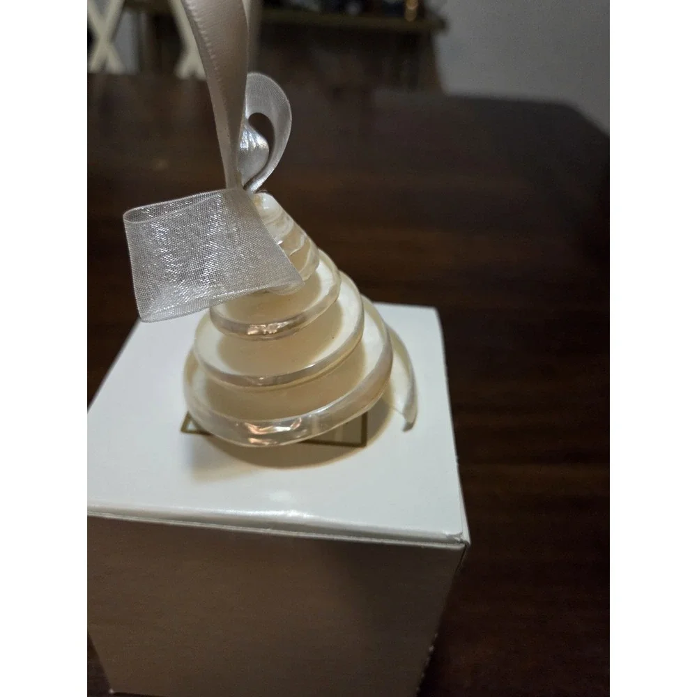 Seashell Christmas Tree Ornament, spiral-cut pearl Trochus shell